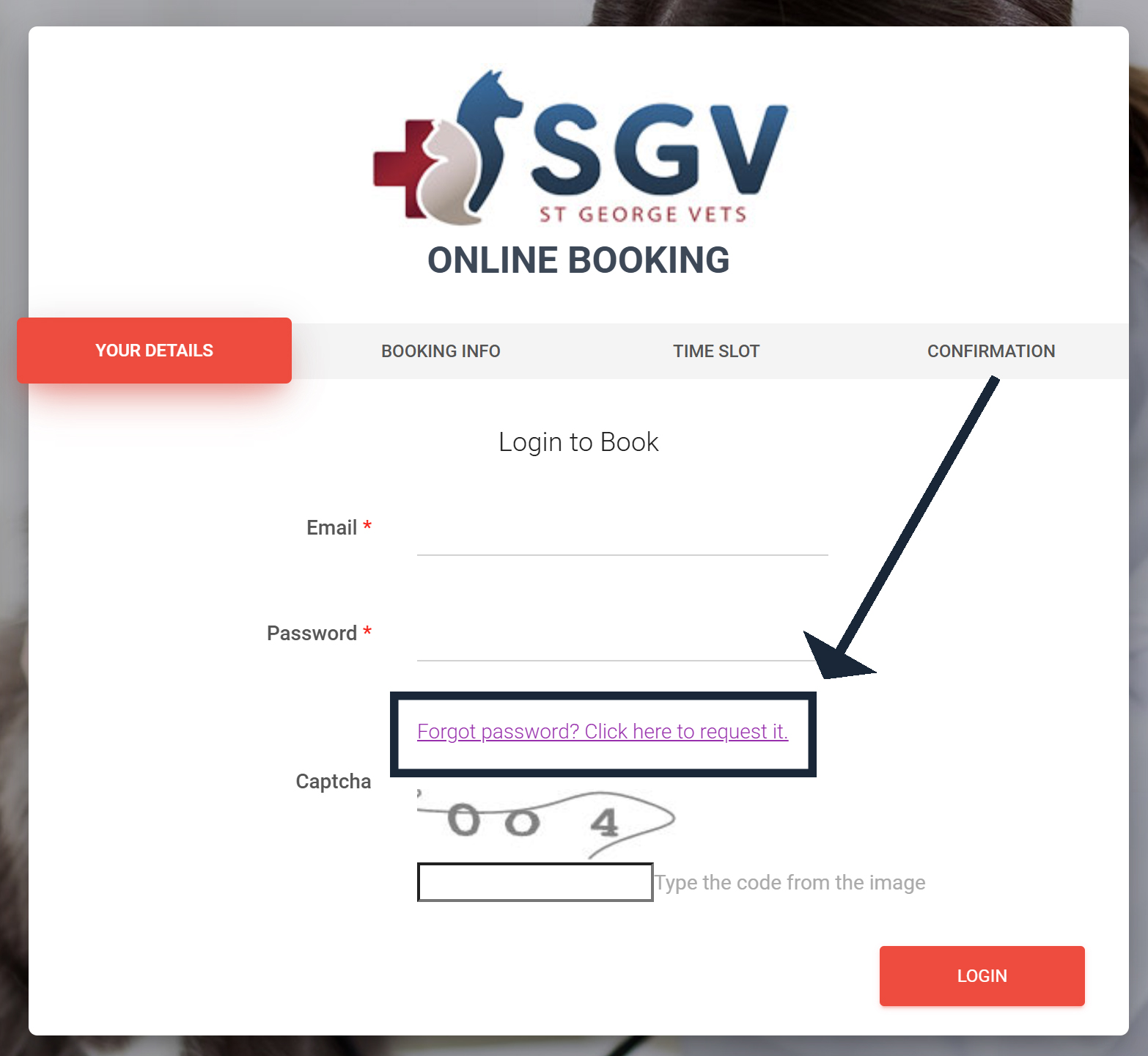 St George Vets - Book Online - Forgot Your Password St George Vets - Book Online - Forgot Your Password
